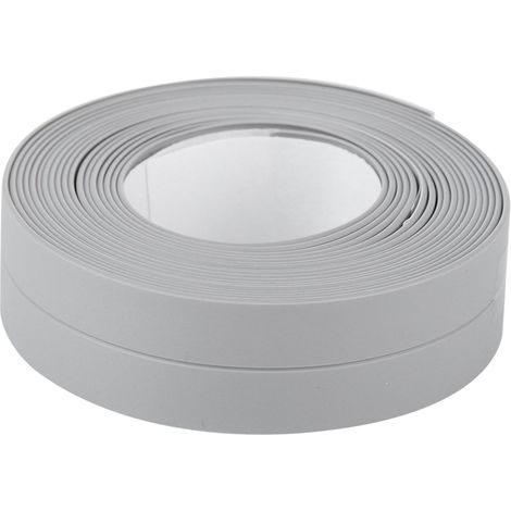 Bande d'étanchéité autocollante pour baignoire et mur, pour évier, cuisine (gris 22 mm x 3,2 m) (1/5)