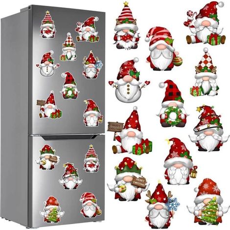 Ensemble d'autocollants magnétiques pour sapin de Noël 2025 - Décorations de Noël réutilisables pour réfrigérateur, porte métallique et garage (1/5)
