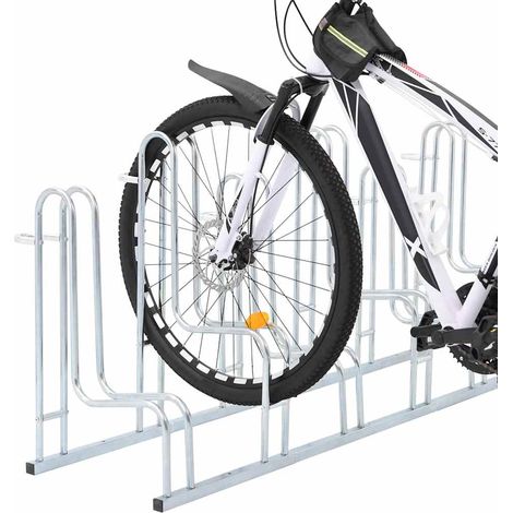 vidaXL Soporte para 6 bicicletas suelo independiente acero galvanizado (1/2)