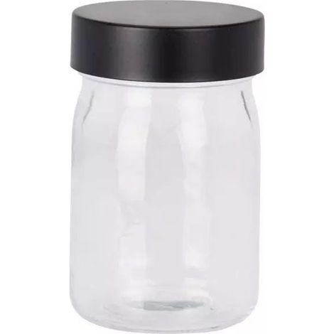 Barattolo in vetro con coperchio a vite, 250ml 6x11cm trasparente/nero