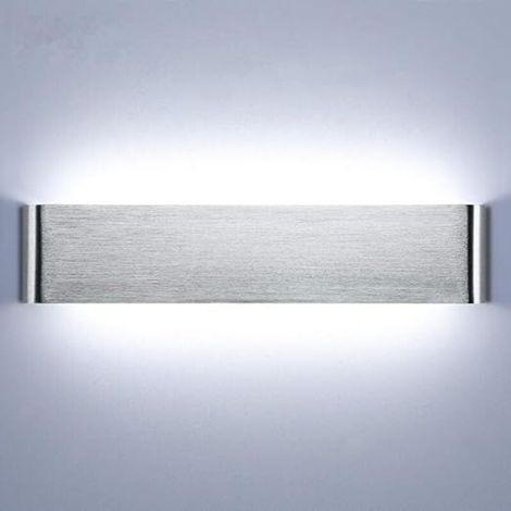 Lámpara de pared mural para interior de 40 cm, 18 W, 6000 K, lámpara LED de pared en aluminio para dormitorio, iluminación de pasillo, salón y escaleras (1/4)