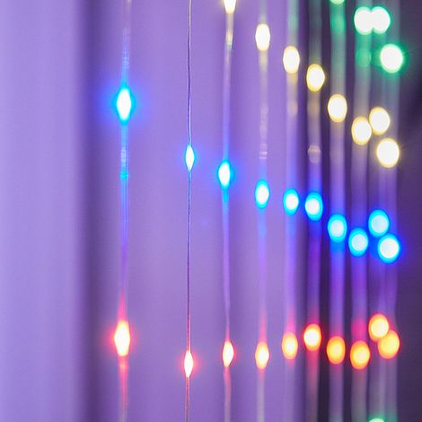 Rideau Lumineux Solaire - 280 Led - 3 x 3 M - Extérieur Jardin Terrasse Mariage Fête - 1 Pièce (1/5)