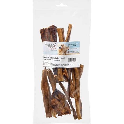 Wild & Fein Hundesnack Dental Natursticks Lamm - 80 g