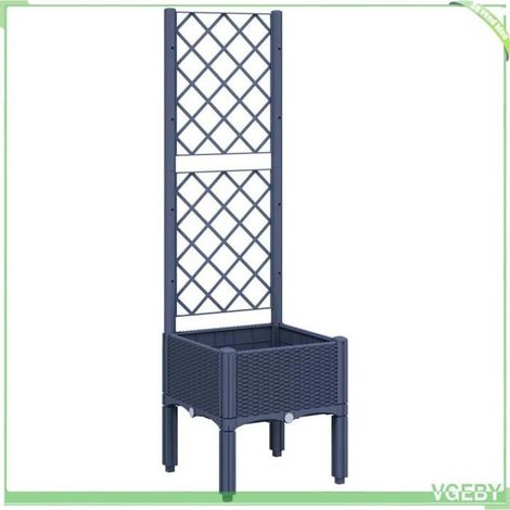 Jardinière avec treillis - FAFEICY - 367916 - Bleu gris - PP (polypropylène) - 40x40x142 cm (1/5)