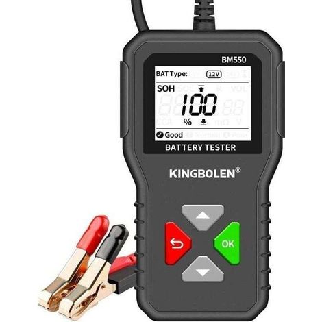 Testeur de batterie automatique KZQ 6 V 12 V 24 V, BM550 100-2000 CCA 2-200 Ah, testeur d'alternateur automobile, analyseur de batterie numérique pour voiture/camion/moto/VTT/SUV/bateau/yacht (1/3)