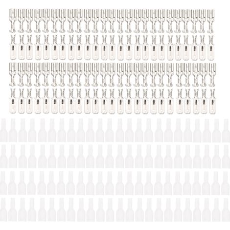200 pièces en laiton étamé 6.3mm bornes de fil à sertir connecteurs à sertir Kit de manchon isolant