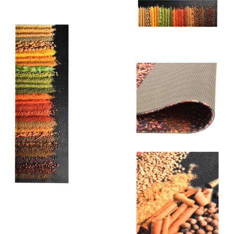 Tapis de sol de cuisine lavable Épice 45x150 cm - Tapis De Sol - Tapis De Cuisine - Paillasson - Tapis Entrée - Tapis Absorbant (1/5)