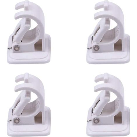 Support Tringle À Rideau Autocollant - Sans Perçage - Pour Rideaux Intérieurs - Lot De 4 (1/5)