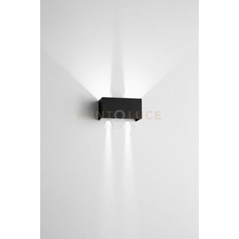 DOUBLE CUBE APPLIQUE DA ESTERNO 20W 1540LM 4000K IP65 NERO 20X10CM