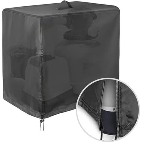 Housse de pompe de piscine, housse de pompe de piscine hors sol, tissu Oxford 420D imperméable et résistant pour système Intex Krystal (1/3)