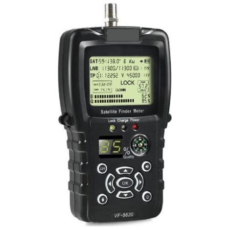 Détecteur de satellite VF-8620 HD Numérique Satellite Finder DVB S2/MPEG2 SatFinder Mètre H.264 Avec Boussole Lion Rétroéclairé Batterie Performances stables (1/5)