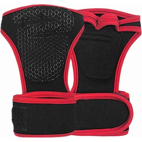 Gants de levage d'entraînement avec bandes de poignet intégrées, protège-main antidérapant pour les tractions d'haltérophilie (1/5)