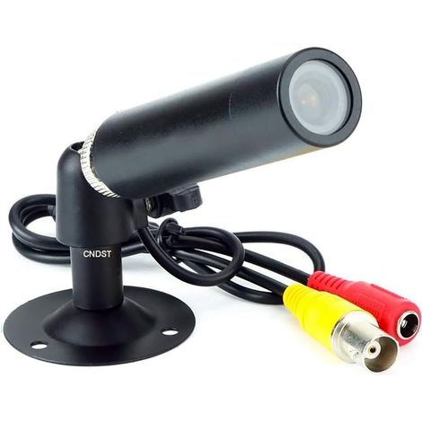 Mini caméra de vidéosurveillance HD 1/3 CCD 1000TVL objectif 3,6 mm avec support pour intérieur et extérieur (1/5)