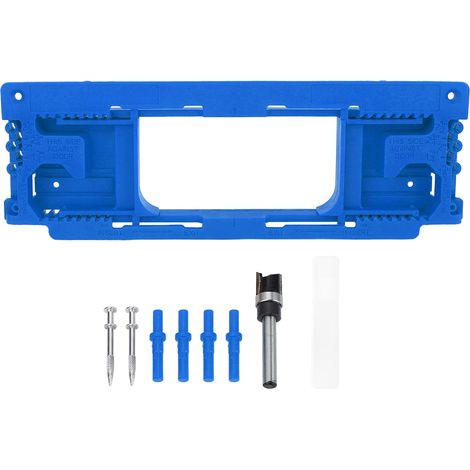 Gabarit de charnière de montant de porte ABS, couleur bleue, modèle de routeur de bonne ténacité pour la décoration de la maison
