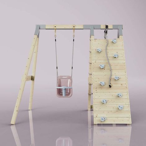 PolarPlay Klettergerüst Schneehase aus Holz in Rosa