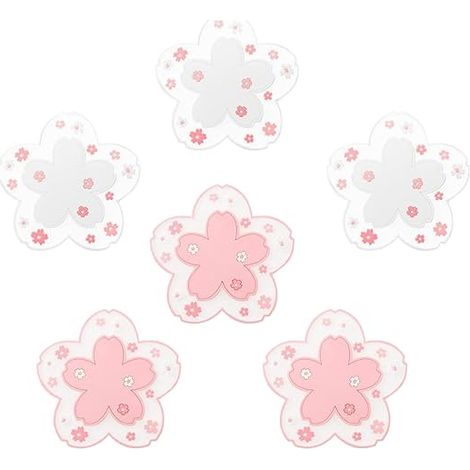 Ensemble de 6 sous-verres sakura, 11,5 cm de diamètre, accessoires mignons, durables et antidérapants pour la maison, le restaurant et le café. (1/5)