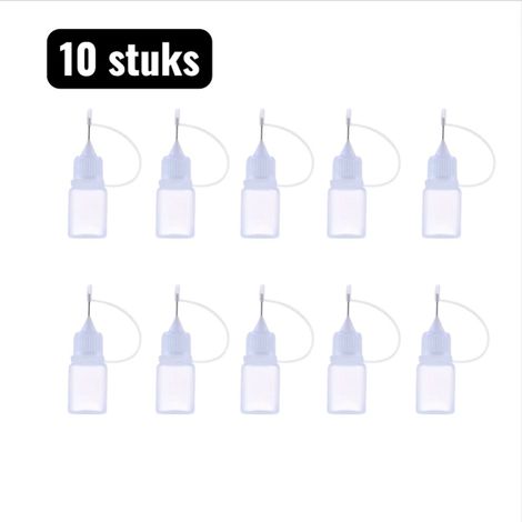 Lot de 10 flacons compte-gouttes de 5 ml avec embout fin, adaptés pour colle, huile, résine, modélisme, réparation et loisirs créatifs (1/5)