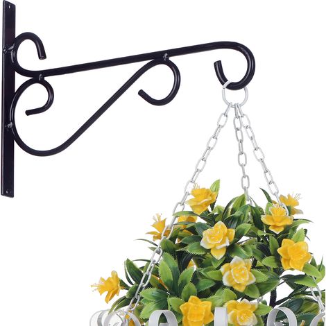 Ganchos decorativos de hierro para colgar plantas, soportes para macetas de interior y exterior, comederos para pájaros, faroles y campanillas de viento con tornillos. (1/5)