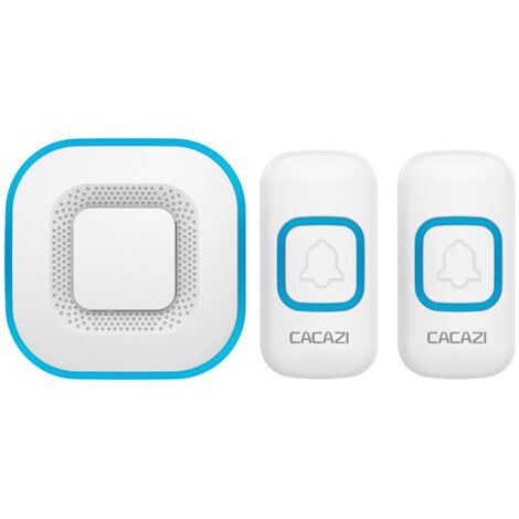 Timbre inalámbrico, timbre LED inteligente para el hogar, 1 timbre, 2 botones, blanco (1/5)