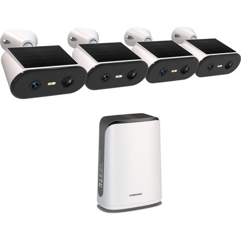 2K/4MP Caméra Surveillance WiFi Extérieure sans Fil - Kit 4 Cameras+Base Autonomie Solaire 365 Jours PIR 64 Go Local sans Abonnement Angle 166° Vision Nocturne 2.4/5G WiFi (1/5)