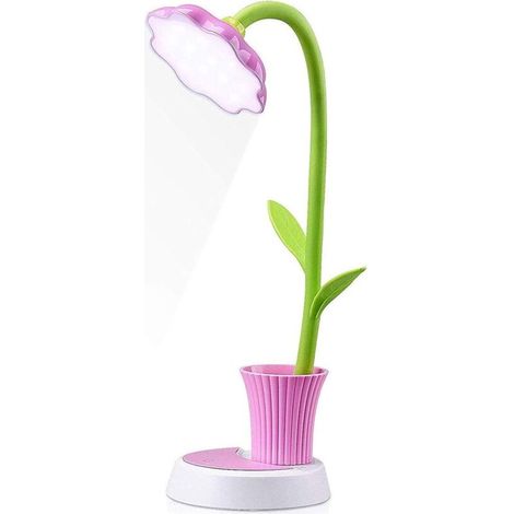 Lampe de bureau pour enfants - Lampe de bureau rechargeable créative Lampe de table à capteur tactile de protection des yeux LED (Rose)-Fei Yu (1/5)