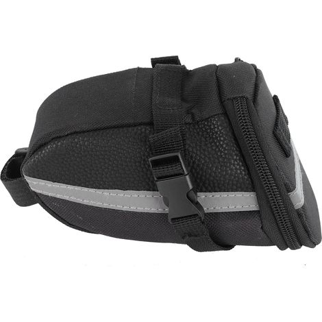 Sacoches de selle de vélo en polyester avec bande réfléchissante, à placer sous la selle. (1/5)