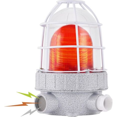 Sirena de alarma antiexplosiva con luz estroboscópica y alarma sonora y luminosa de 110 dB, resistente al agua para aplicaciones con aceites y productos químicos (220 V rojo).