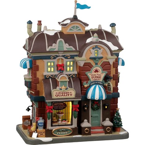 Negozio Olde Time Fudge, edificio luminoso per villaggio di Natale in Porcellana (1/4)