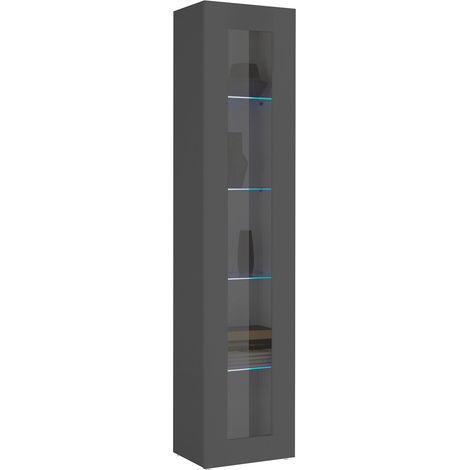 Mobile Vetrina 1 Anta 40×30×180 cm Maruska Grigio Antracite Opaco (1/3)
