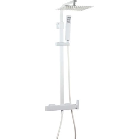 Columna de Ducha Modelo DUCHAINVERTER Fabricado en Latón Monomando Acabado en Blanco