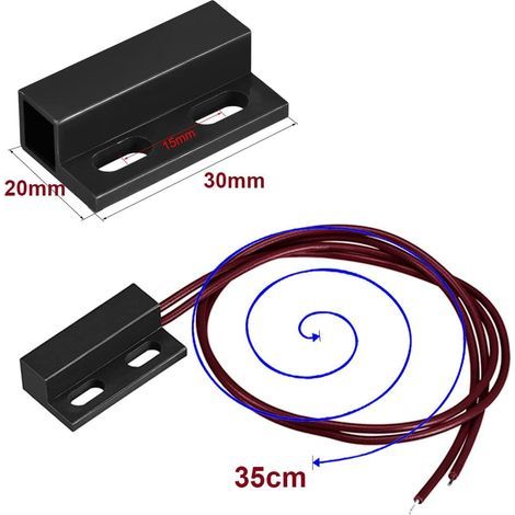 0V-230V Interrupteur magnétique, capteur de Contact de Porte de fenêtre de sécurité encastré, Interrupteur magnétique d'alarme, Aimant Proche-Circuit de Connexion, Aimant éloigné-Circuit de Coupure (1/4)