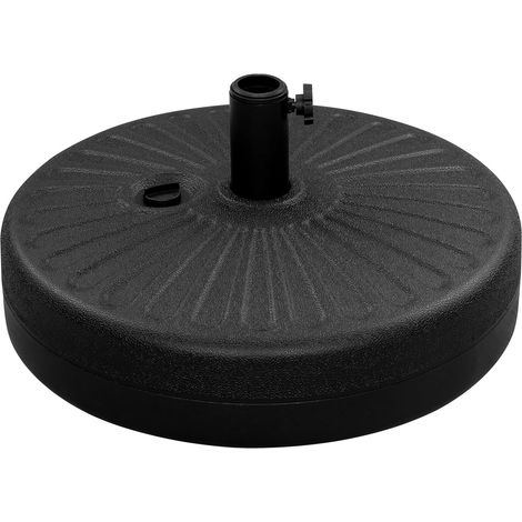 WOLTU Base de paraguas redonda rellenable 22 L 22 kg para postes Ø 38-48 mm, negro
