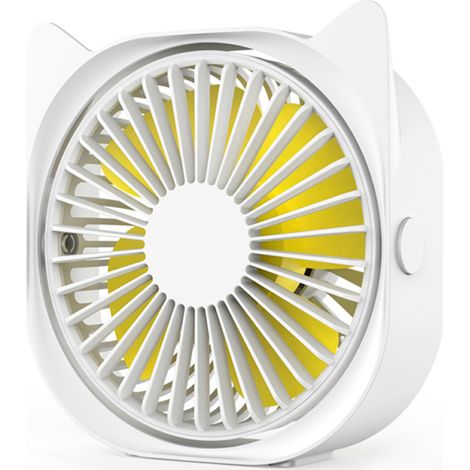 Ventilador de escritorio silencioso (de bajo ruido), desmontable, USB, giratorio 360°, portátil, mini ventilador con velocidad ajustable.