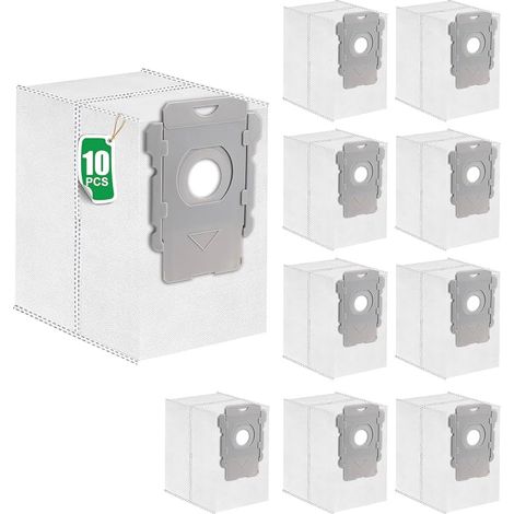 10 Sacs pour Aspirateur Roomb i7/i7+, i7Plus, i8/i8+, i3/i3+, i4/i4+, i6/i6+, j7/j7+, s9/s9+, s9Plus - Sacs de Remplacement pour Station de Nettoyage (1/5)