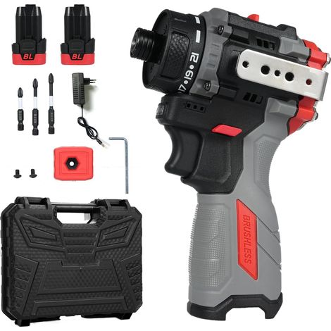 Avvitatore elettrico brushless da 16,8 V + trapano a percussione, 45 Nm, 1600 giri/min, batteria agli ioni di litio, avvitatore elettrico con coppia regolabile, 2 velocità per legno, PVC e ABS. (1/5)