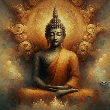 Papier peint panoramique - ZEN - Bouddha - 130 cm x 130 cm (1/2)