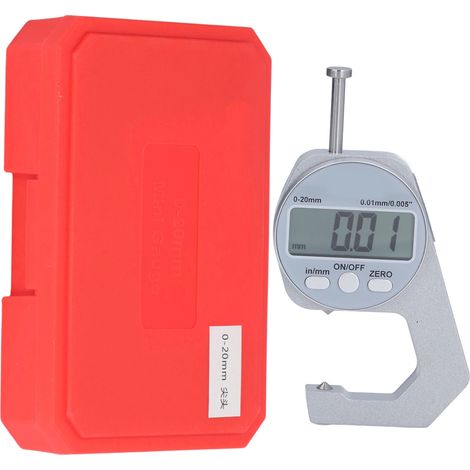 Jauge d'épaisseur numérique 0-20mm avec affichage LED pour cuir, tissu, papier et métaux fins (1/5)
