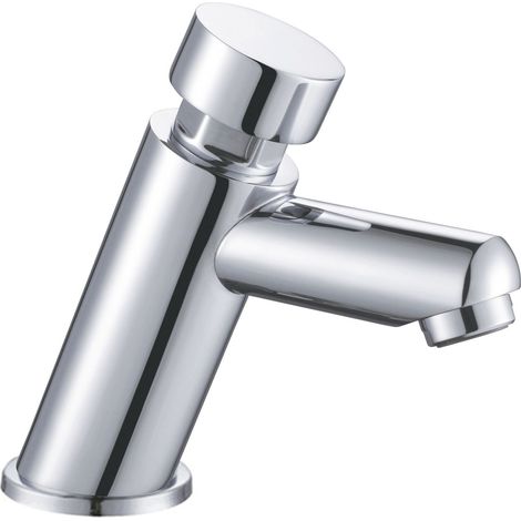 HOMSSY Grifo Temporizado para Lavabo, 1 agua, Diseño Cromado, Control Eficiente de Agua (1 agua) (1/4)
