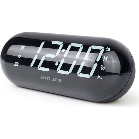 Radio sveglia MUSE M-19 GL - PLL, 20 stazioni FM, doppia sveglia, display LED bianco (1/2)