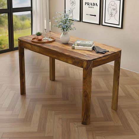 Table à manger rectangulaire 120x60x76 cm en sheesham massif marron (1/5)