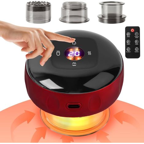 Ventouse électrique infrarouge, intelligente, 12 vitesses avec télécommande, ventouse intelligente, appareil de massage électrique pour guasha, réduit les douleurs musculaires, la détoxification (1/5)