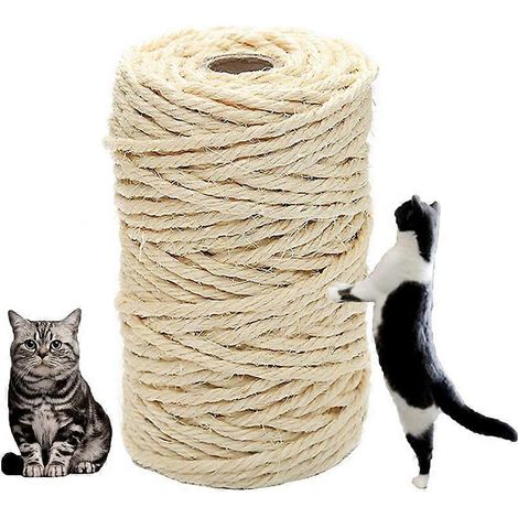 Corde de sisal pour arbre à chat, griffoir, jouet, corde de rechange pour pieds de bureau, corde pour aiguiser les griffes du chat, accessoires pour chat (1/2)