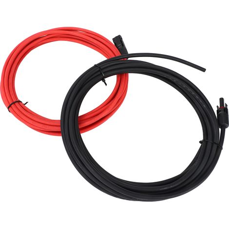 Câble d'extension solaire 10 AWG avec connecteurs mâle et femelle pour une utilisation extérieure, conception autobloquante, 6 m (20 pi) (1/5)