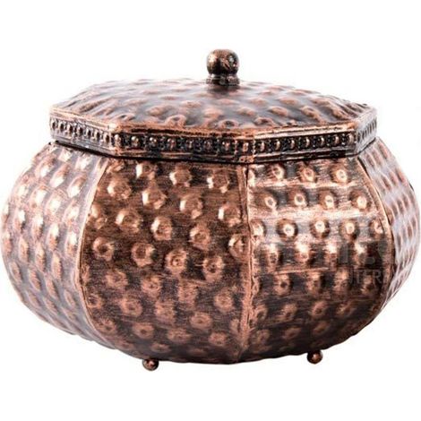 Boîte ronde en cuivre 20 cm