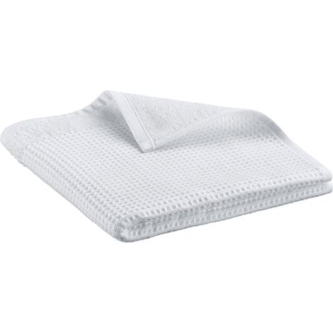 Drap de bain recyclé blanc 90 x 150 cm - Grande serviette de bain pour douche - PANGIVO (1/3)