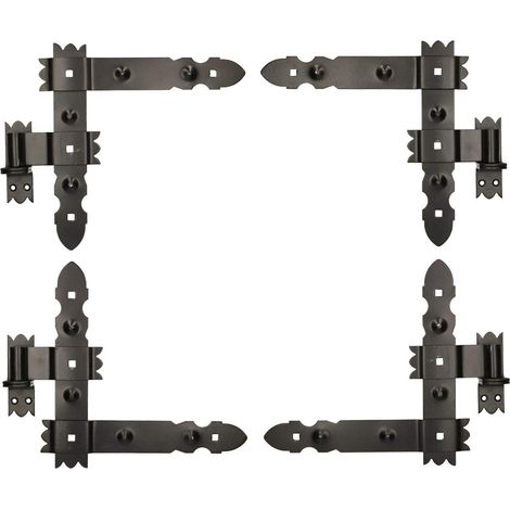 KOTARBAU Penture Équerre 300 x 300 mm avec Gond 2 Paires de 4 Pièces Charnière d'Angle Charnière de Porte Charnière de Fenêtre Noire Enduite de Poudre Quincaillerie de Construction (1/5)