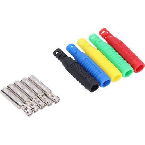 Fiche Banane - 10 Pièces - Laiton Et Polyamide - Tension 30 Vac 60 Vdc - Courant Max 24 A - Pour Équipements Électroniques Industriels Et Automobiles (1/5)