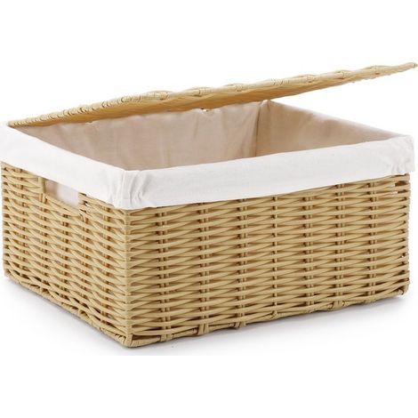 Panier à Linge, Tressé à la Main, Corbeille Linge Sale en Rotin Synthétique, avec Couvercle et Poignées, Pliable, Sac Intérieur Amovible, Couleur Boisée (1/5)