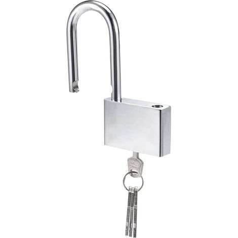 Cadenas 40 mm Cadenas à 4 clés, Boîtier en Acier Trempé,Longue Anse Diamètre 6,5 mm,Exterieur Etanche Cadenas pour Casier,Garage,Clôture,Jardin (1/5)