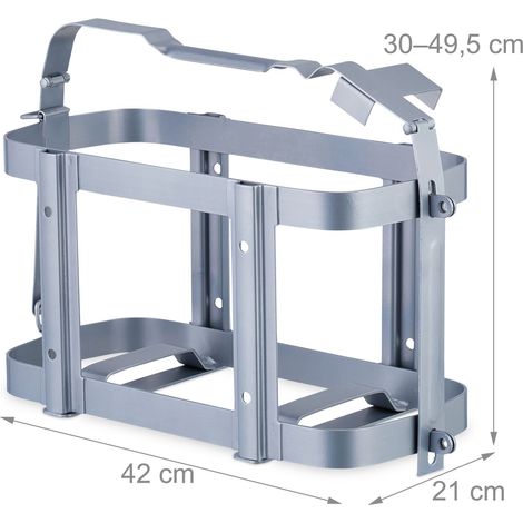 Porte-jerrycan verrouillable support pratique fixation stable véhicule transport sécurisé 40 x 30 x 15 cm en fer noir (1/4)